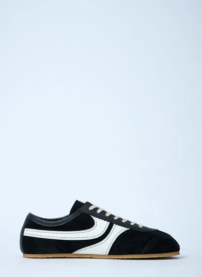Dries Van Noten Women Suede Low-top Sneakers In Black