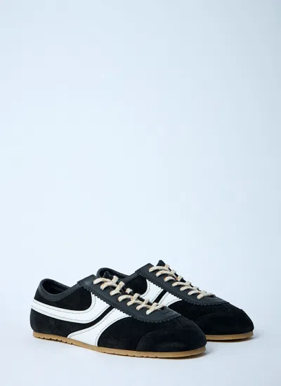 Dries Van Noten Women Suede Low-top Sneakers In Black