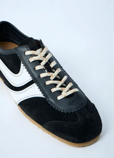 Dries Van Noten Women Suede Low-top Sneakers In Black