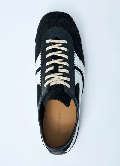 Dries Van Noten Women Suede Low-top Sneakers In Black