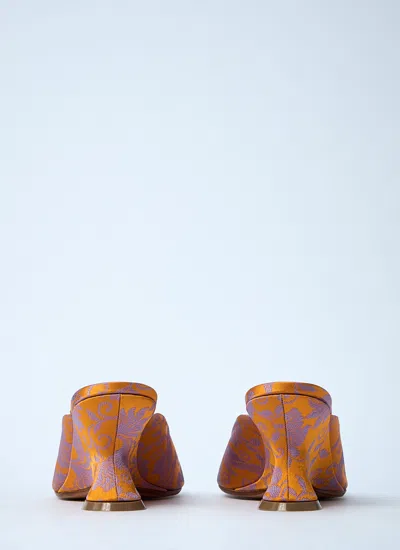 Dries Van Noten Women Textile Slingback Heels In Orange