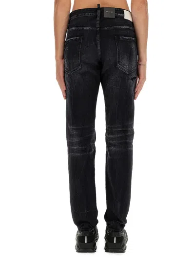 Dsquared2 'cool Guy' Black Five-pocket Jeans With Rips In Black