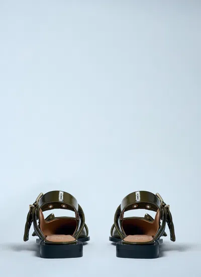 Ganni Feminine Ballerina Flat Shoes In Gray