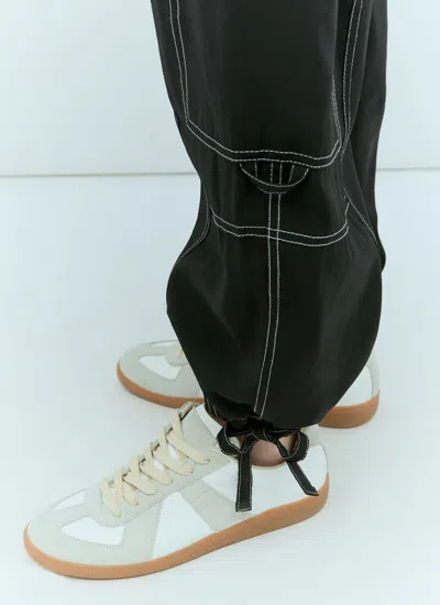 Ganni Black Cotton Pants In Black