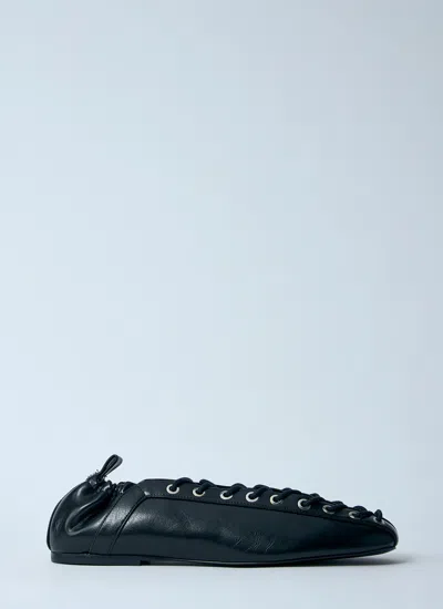 Ganni Lace Up Ballerina | In Black