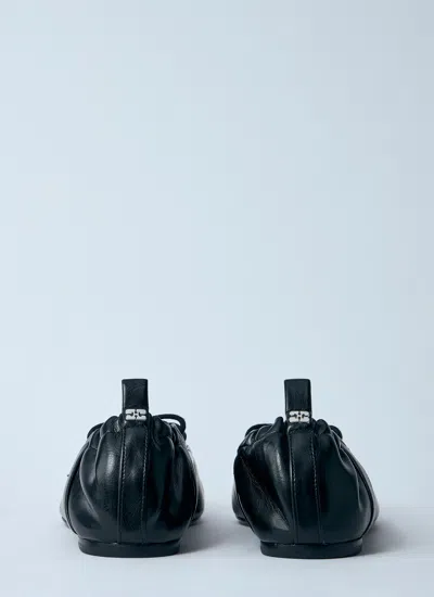 Ganni Lace Up Ballerina | In Black