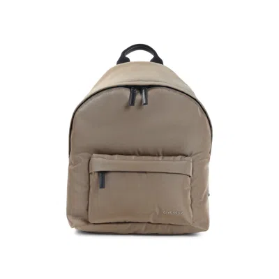 Givenchy Canvas And Leather Backpack With Logo Detail In Brown