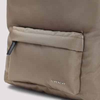 Givenchy Canvas And Leather Backpack With Logo Detail In Brown