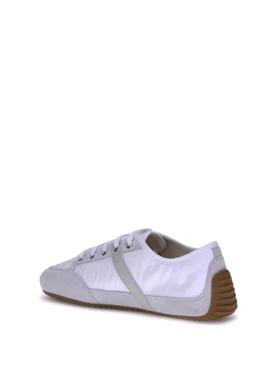 Givenchy White Silm Sneakers In Nylon And Suede In Animal Print