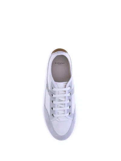 Givenchy White Silm Sneakers In Nylon And Suede In Animal Print