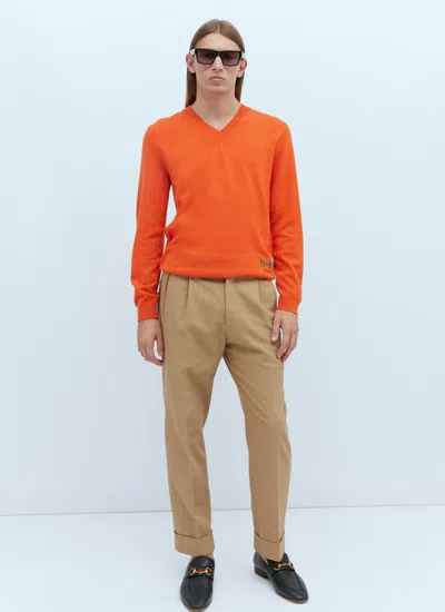 Gucci Cotton Gabardine Tailored Pants In Brown
