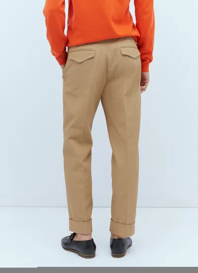 Gucci Cotton Gabardine Tailored Pants In Brown