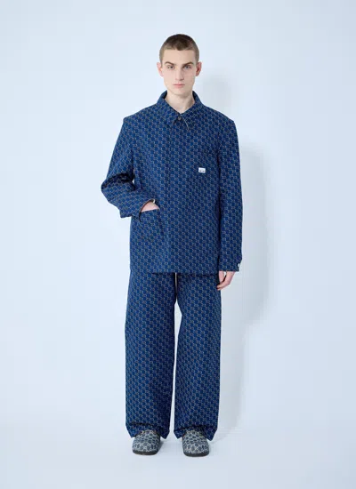 Gucci Gg Shadow-jacquard Cotton Jacket In Blue