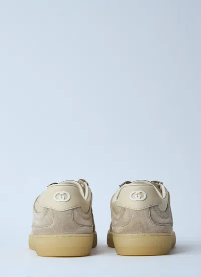 Gucci Dual-tone Mesh And Suede Sneakers In White