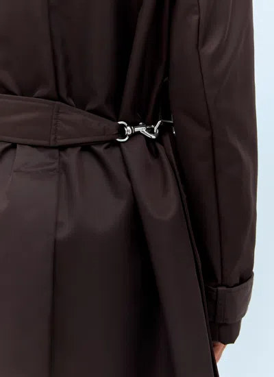 Gucci Belted Buttoned Coat In Brown