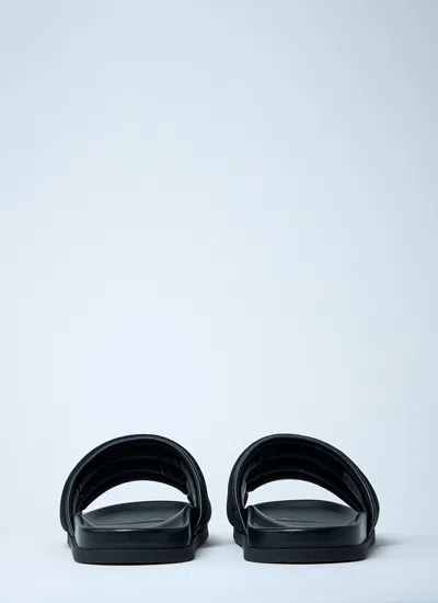 Gucci Gg-patterned Padded Slide Sandals In Black