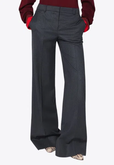 Stella Mccartney Pantalone In Lana Antracite  Donna In Gray