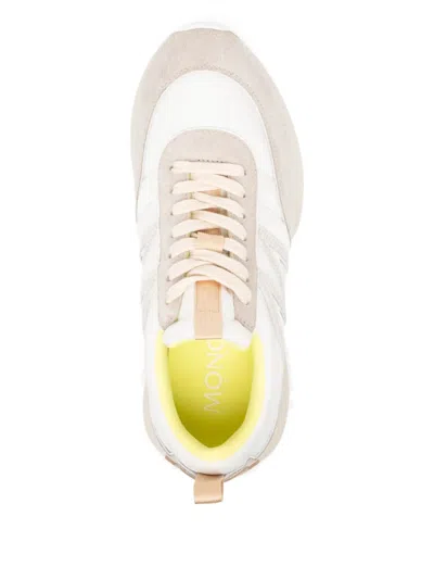 Moncler Pacey Sneakers In Nylon And Suede Leather. In White