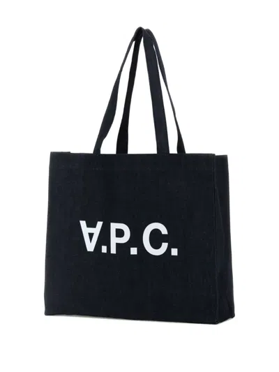 Apc A.p.c. Denim Daniela Shopping Bag In Blue