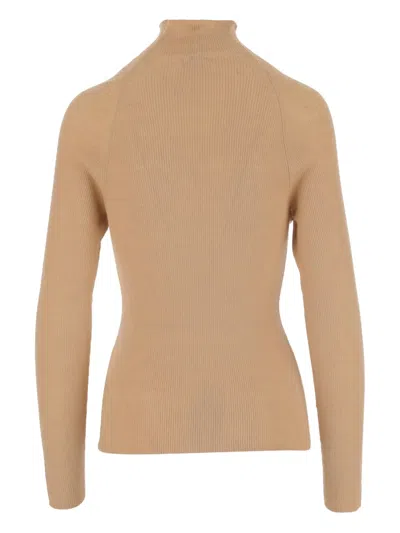 Aspesi Ribbed High-neck Sweater In Neutral