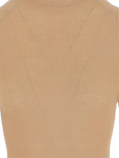 Aspesi Ribbed High-neck Sweater In Neutral