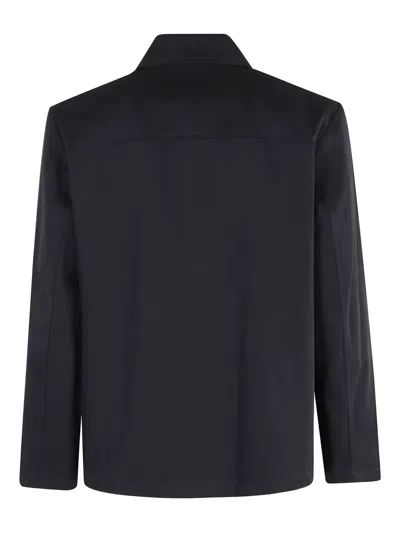 Apc A.p.c. Button-up Jacket With Structured Collar And Chest Pocket In Blue