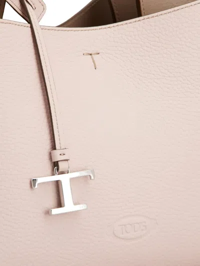 Tod's Natural Leather Mini Tote In Neutral