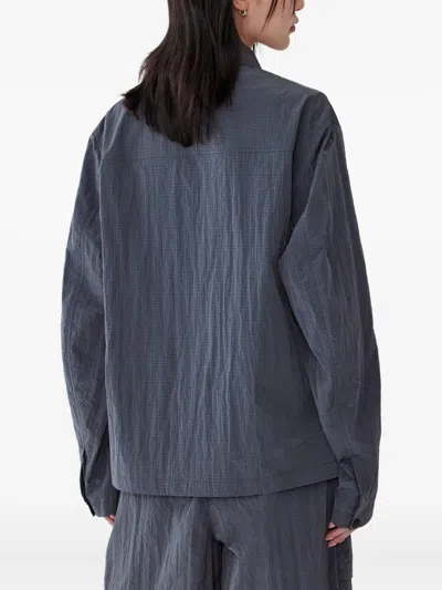 Studio Tomboy Grid-pattern Cargo-pocket Jacket In Gray