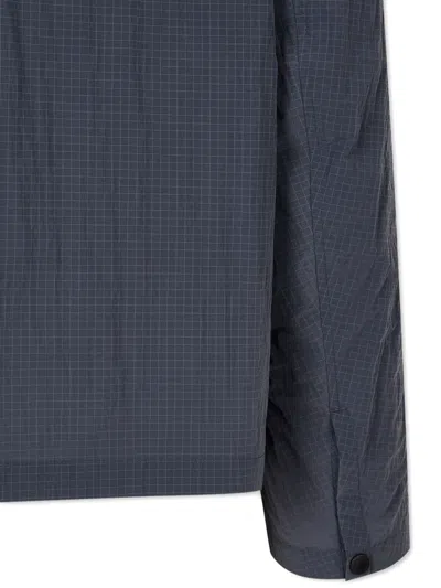 Studio Tomboy Grid-pattern Cargo-pocket Jacket In Gray