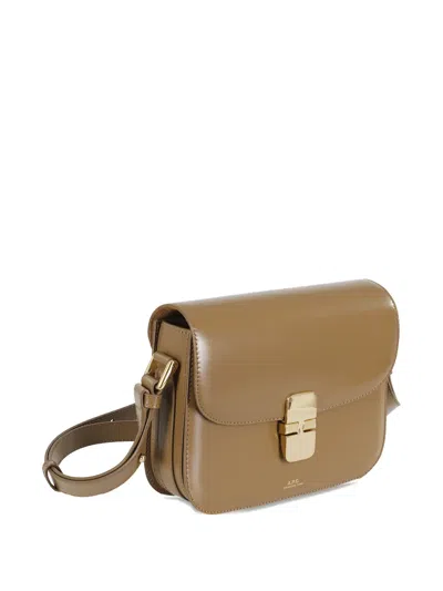 A.p.c. Adjustable Strap Leather Shoulder Bag In Brown