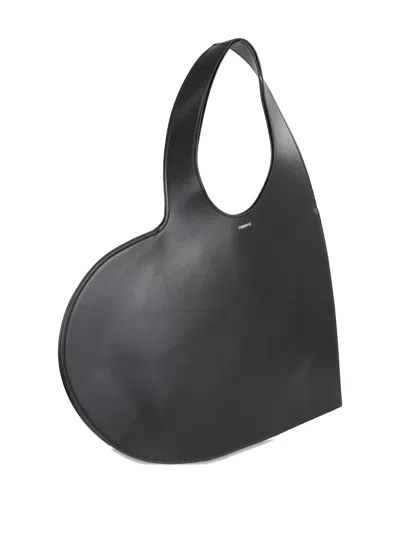 Coperni Baby Heart Leather Crossbody Bag In Black