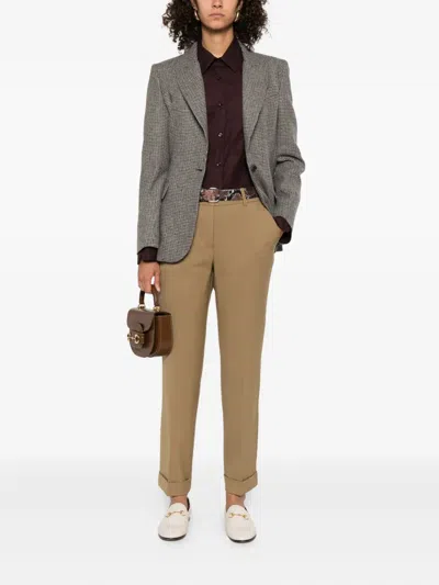 P.a.r.o.s.h Houndstooth Single-breasted Blazer In Brown