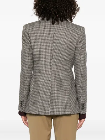 P.a.r.o.s.h Houndstooth Single-breasted Blazer In Brown