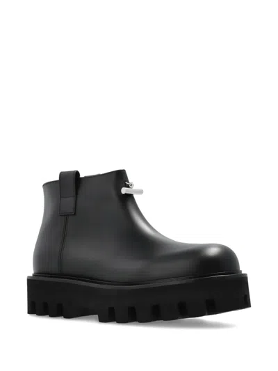 Alexander Mcqueen Ankle Boots Smooth Calfskin Chunky Sole In Black