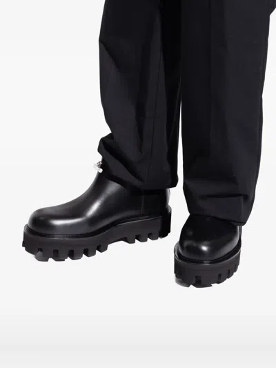 Alexander Mcqueen Ankle Boots Smooth Calfskin Chunky Sole In Black