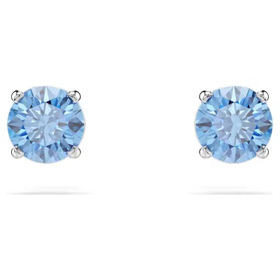 Swarovski Stilla Attract Stud Earrings In Blue