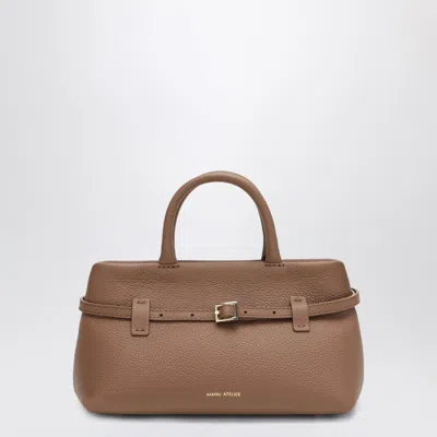 Manu Atelier Le Cambon 25 Mocha Mousse Bag In Suede In Brown