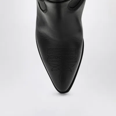 Golden Goose Wish Star Pointed Toe Western Boot In Black