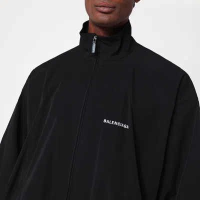 Balenciaga Men Black High Neck Sweatshirt With Logo Lettering On Front And Rear In Tech Fabric Man