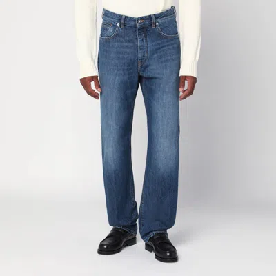 Givenchy Straight Jeans Dark Blue Washed Effect Men In Blue