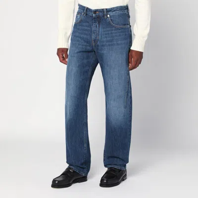 Givenchy Straight Jeans Dark Blue Washed Effect Men In Blue