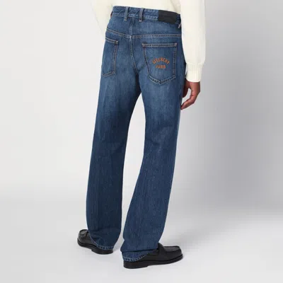 Givenchy Straight Jeans Dark Blue Washed Effect Men In Blue