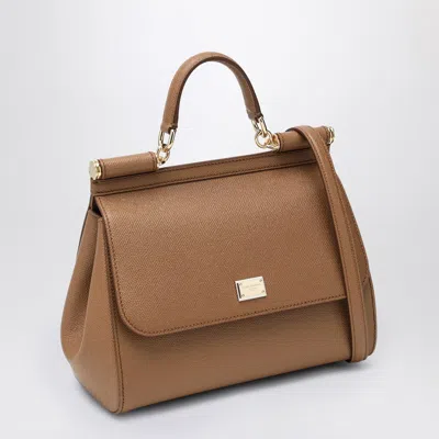 Dolce & Gabbana Sicily Tote Bag In Brown