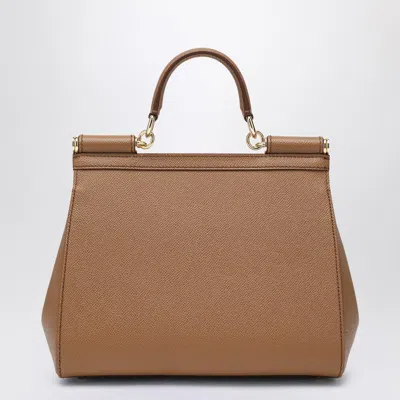 Dolce & Gabbana Sicily Tote Bag In Brown