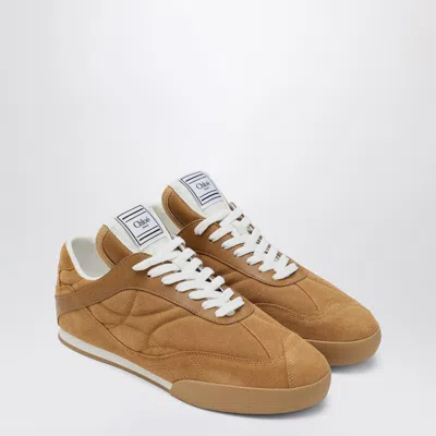 Chloé Kick Suede Leather Sneakers In Brown