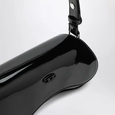 Diesel Curved Black Play Clutch With Glossy Finish And Magnetic Closure In Black