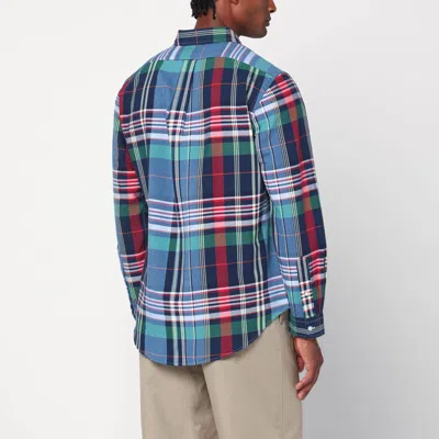 Polo Ralph Lauren Check Pattern Shirt Custom-fit In Blue