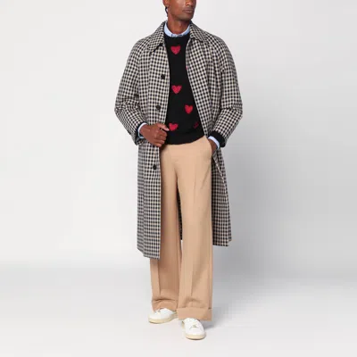 Valentino Heart Jacquard Mohair And Lurex Jumper In Black