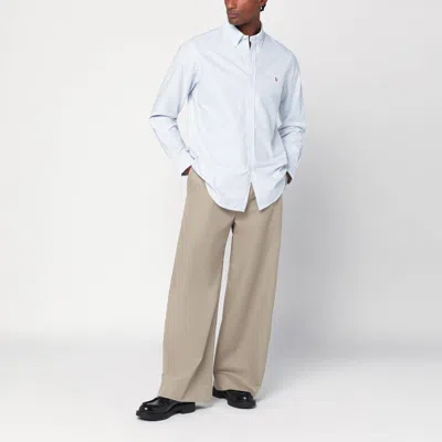 Polo Ralph Lauren Classic Fit Long Sleeve Striped Cotton Oxford Button Down Shirt In Blue