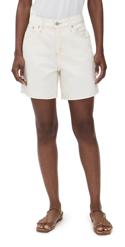 Levi's 501 Mid Thigh Shorts Ecru Booper No Damage In White
